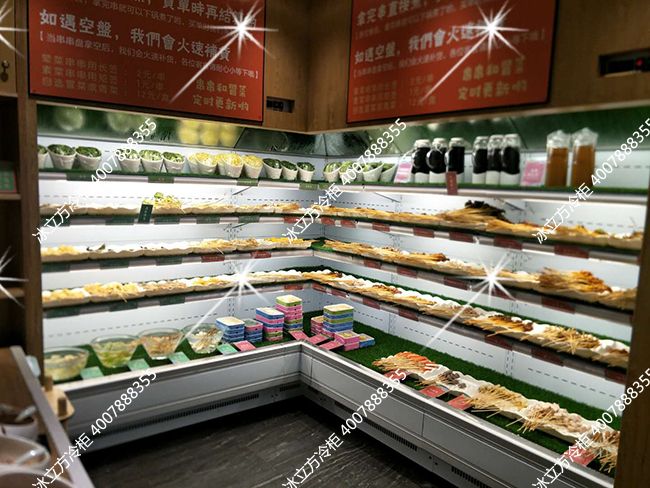 深圳市福田区石厦幺鸡串串火锅点菜柜带90度转角
